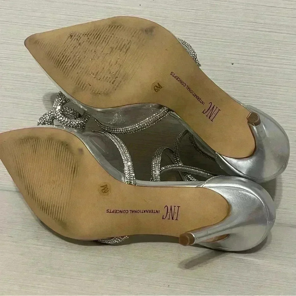 inc international concepts Women Slingback Stiletto Dress Pump Silver Bling 6M - Picture 13 of 13
